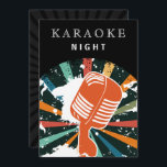 Retro Black 30th Birthday Karaoke Night Party Kaart<br><div class="desc">Retro Black 30th Birthday Karaoke Night Party Invitation</div>
