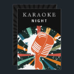 Retro Black 30th Birthday Karaoke Night Party Kaart<br><div class="desc">Retro Black 30th Birthday Karaoke Night Party Invitation</div>