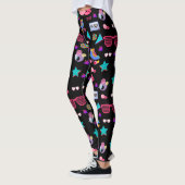 Retro black 80s Costume Vibrant culture pop Leggings (Links)