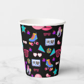 Retro black 80s Costume Vibrant culture pop Papieren Bekers (Achterkant)