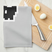 Retro Black 8-bits schedel Theedoek (Quarter Fold)