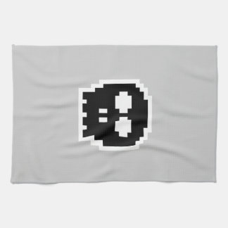 Retro Black 8-bits schedel Theedoek