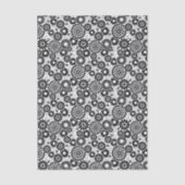 Retro Black and White Chic Folk Flowers Pattern Tissuepapier (Voorkant)
