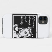 Retro black and white design with the phrase “Coff Case-Mate iPhone Case (Achterkant (horizontaal))