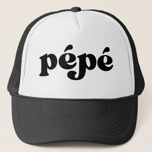 Retro Black and White Grandpa French pepé Trucker Pet (Voorkant)