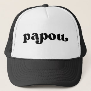 Retro Black and White Grandpa Greek Papou Trucker Pet