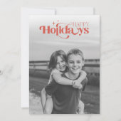 Retro Black and White Photo Children Christmas Feestdagenkaart (Voorkant)