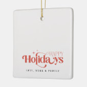 Retro Black and White Sibling Christmas Holiday Keramisch Ornament (Links)