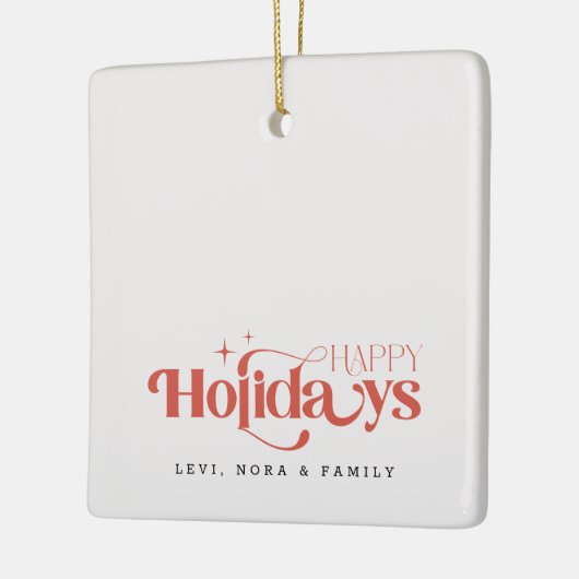 Retro Black and White Sibling Christmas Holiday Keramisch Ornament (Links)