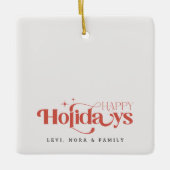 Retro Black and White Sibling Christmas Holiday Keramisch Ornament (Voorkant)