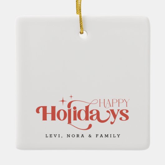 Retro Black and White Sibling Christmas Holiday Keramisch Ornament (Voorkant)