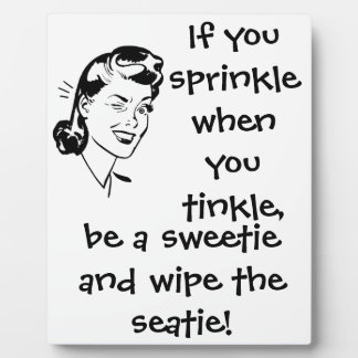 Retro Black and white toilet humor plaque Fotoplaat