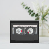Retro Black Cassettebandje Briefkaart (Staand voorkant)