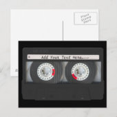Retro Black Cassettebandje Briefkaart (Voorkant / Achterkant)