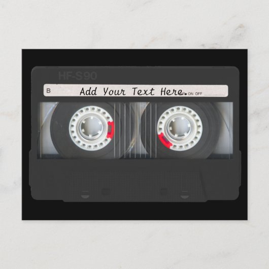 Retro Black Cassettebandje Briefkaart (Voorkant)