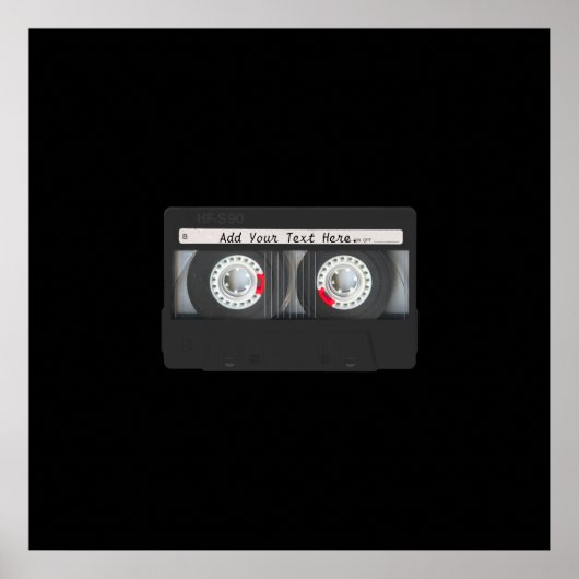 Retro Black Cassettebandje Poster (Voorkant)