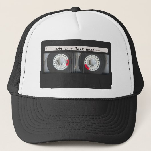 Retro Black Cassettebandje Trucker Pet (Voorkant)