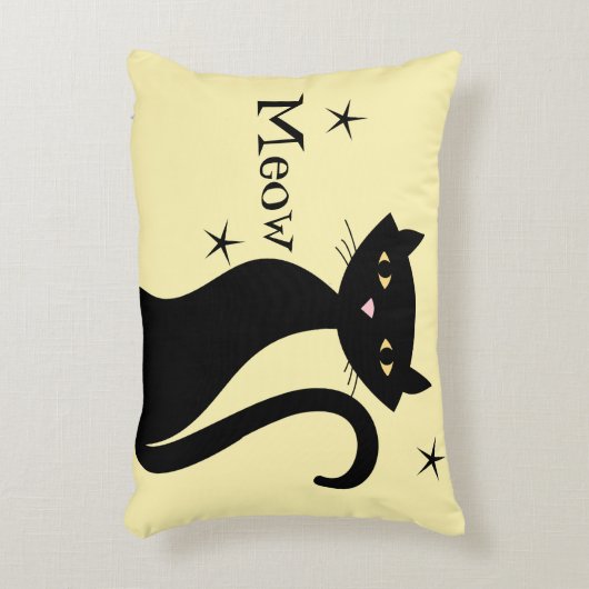 Retro Black Cat Accent Kussen (Voorkant(Verticaal))