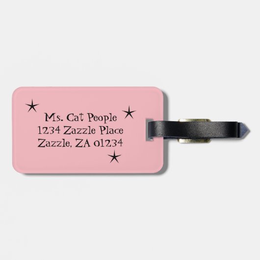 Retro Black Cat Bagagelabel (Achterkant horizontaal)