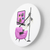 RETRO BLACK CAT CLOCK GROTE KLOK (Hoek)