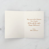  Retro Black Cat Custom Merry Halloween Feestdagen Kaart (Binnen)