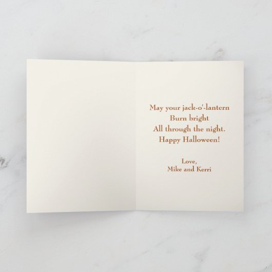  Retro Black Cat Custom Merry Halloween Feestdagen Kaart (Binnen)