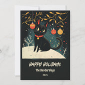 Retro Black Cat Fun Vakantie Kaart (Voorkant)