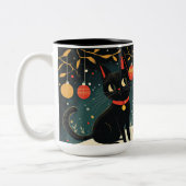 Retro Black Cat Fun Vakantie Mok (Links)