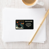 Retro Black Cat Fun Vakantie Retour Adreslabels Etiket (Insitu)