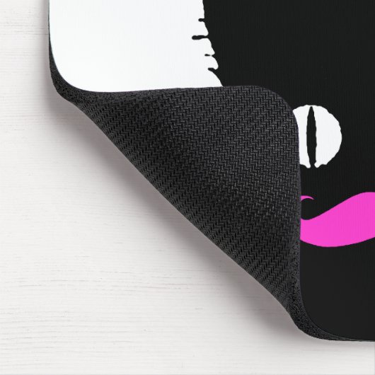 RETRO BLACK CAT FUNNY PINK MUSTACHE MUISMAT (Hoek)