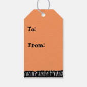 Retro Black Cat Halloween Birthday Cadeaulabel (Achterkant)