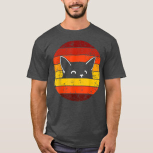 Retro Black Cat Halloween Costume Women Man Cat Lo T-shirt