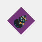 Retro Black Cat Halloween Party Napkins Servetten (Hoek)