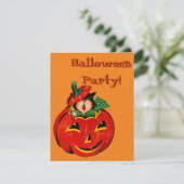 Retro Black Cat Halloween Party-uitnodigingen Kaart (Staand voorkant)