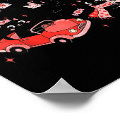 Retro Black Cat Heart Valentines Day Cute Kitten L Poster (Hoek)