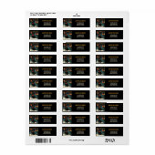 Retro Black Cat Holiday Fun Return Address Labels (Full Sheet)