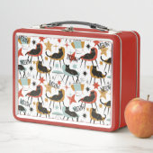 Retro Black Cat in Atomic MCM Metal Lunch Box (In situ)