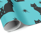 Retro Black Cat Kat inpakpapier (Rol Hoek)
