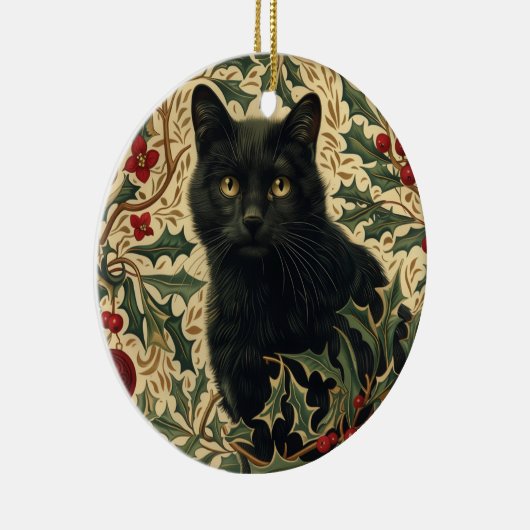 Retro Black Cat Keramisch Ornament (Rechts)