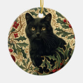 Retro Black Cat Keramisch Ornament (Voorkant)