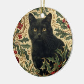 Retro Black Cat Keramisch Ornament (Links)