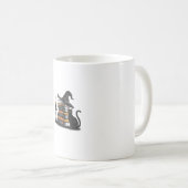 Retro Black Cat Leesboek Halloween Boo Koffiemok (Voorkant rechts)