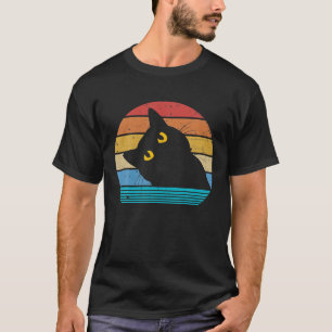 Retro Black Cat Lover  stijlvol statief T-shirt