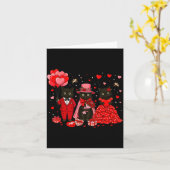 Retro Black Cat Meowentine's Day Heart Valentines  Kaart (Gele Bloem)