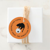 Retro Black Cat op de Moon Halloween Bedankjes Labels (In situ)