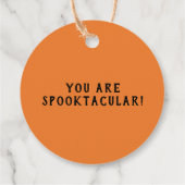 Retro Black Cat op de Moon Halloween Bedankjes Labels (Achterkant)