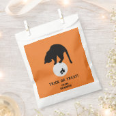 Retro Black Cat op de Moon Halloween Bedankzakje (Geknipt)