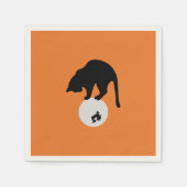 Retro Black Cat op de Moon Halloween Servet (Voorkant)