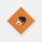 Retro Black Cat op de Moon Halloween Servet (Hoek)