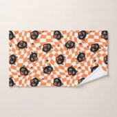 Retro Black Cat Oranje controlepatroon Bad Handdoek (Handdoek)